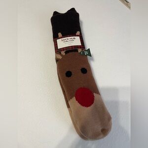 Sock Hub Christmas Collection Holiday Rudolph Slipper Socks Mens Sock Size 10-13